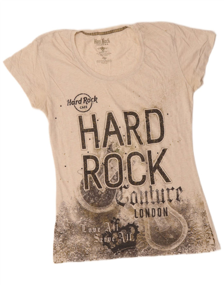 Camiseta gráfica HARD ROCK CAFE Girls London 15-16 anos XL off white
