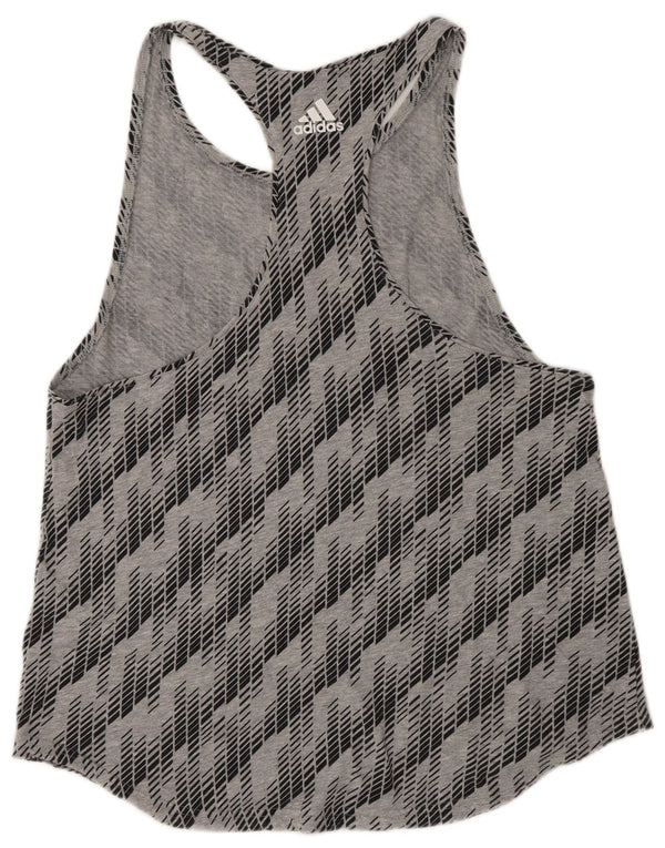 Adidas Womens Graphic Vest Top UK 12 Médio Cinza Geométrico