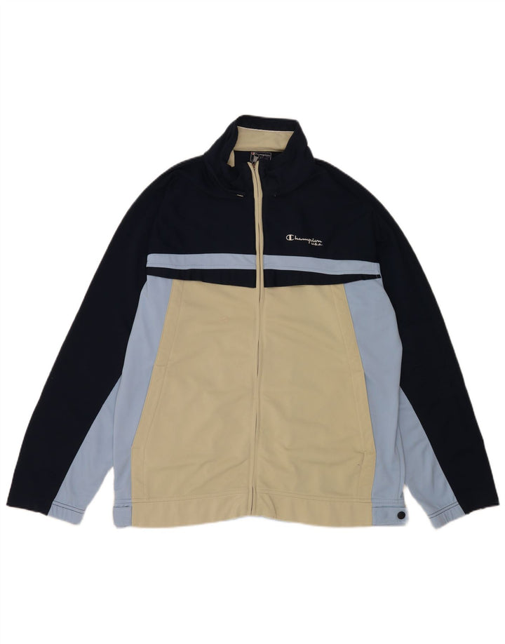 Jaqueta masculina Champion de agasalho médio azul colorblock