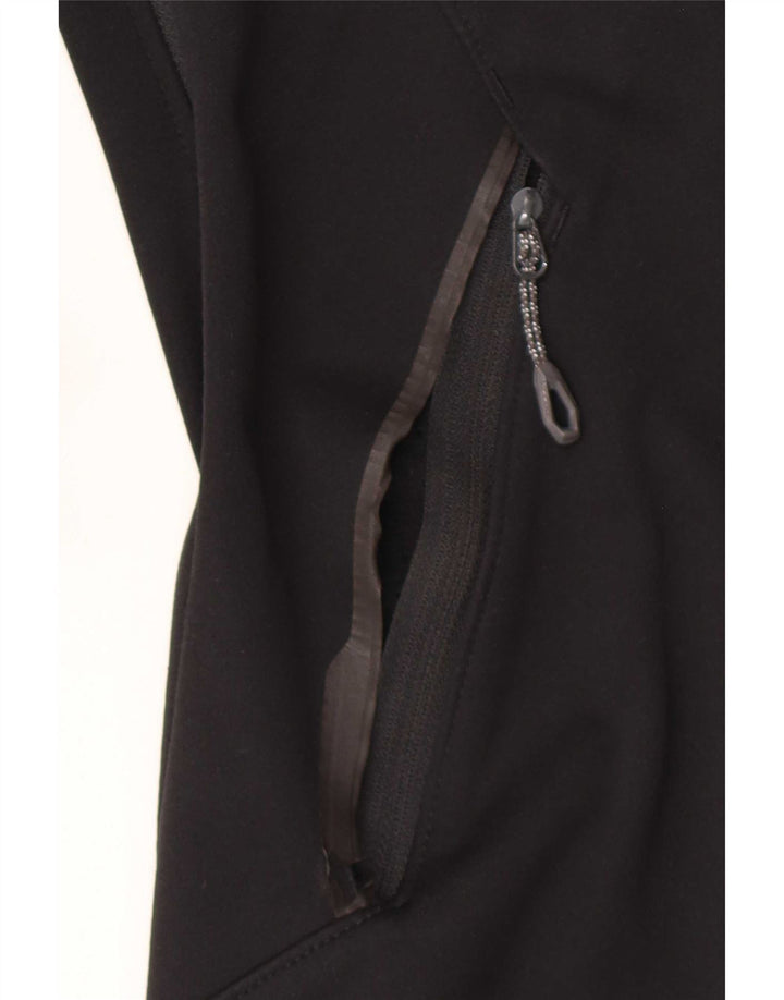Mammut Jaqueta corta-vento feminina com capuz UK 14 Poliéster preto médio