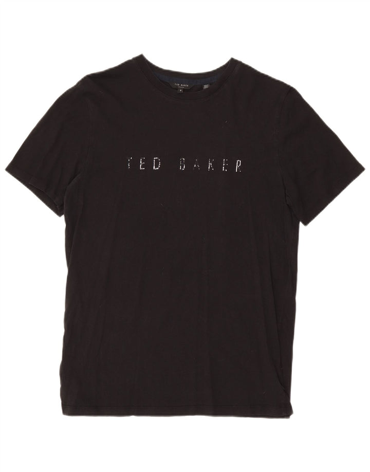 Camiseta gráfica masculina Ted Baker tamanho superior 3 médio preto