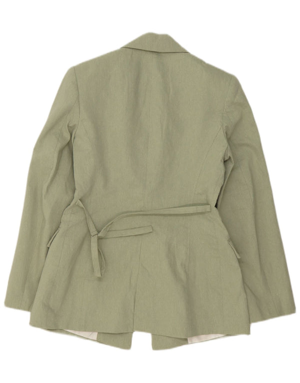 Jaqueta Zara Womens Open Blazer Reino Unido 6 XS Verde