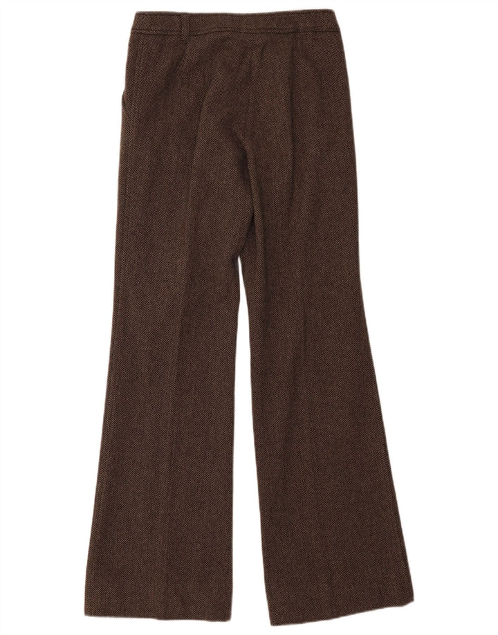 Max Mara terno de fim de semana feminino de 2 peças Reino Unido 8 pequeno W28 L33 espinha de peixe marrom