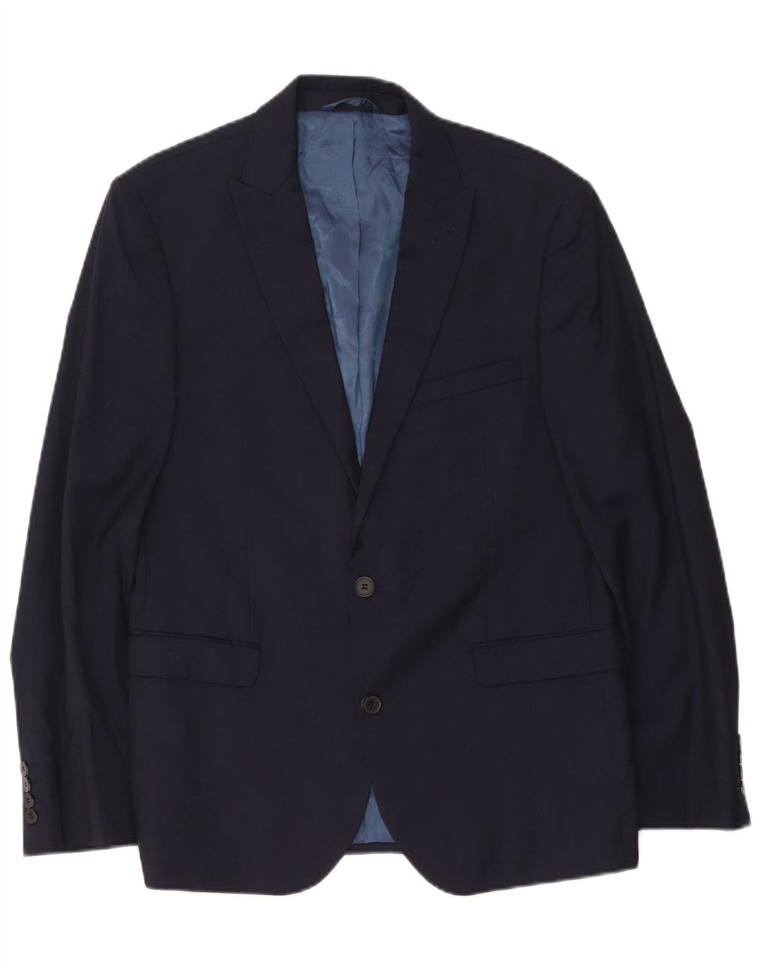 Jaqueta blazer masculina Dkny com 2 botões IT 52 XL lã azul marinho