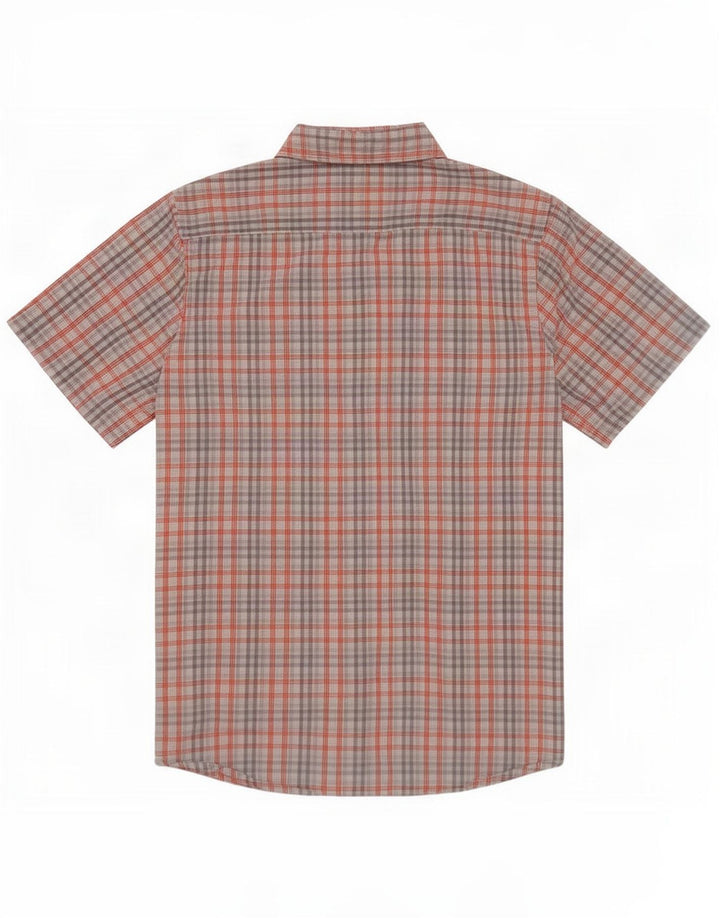 Camisa masculina Lee manga curta regular fit pequena cinza xadrez algodão