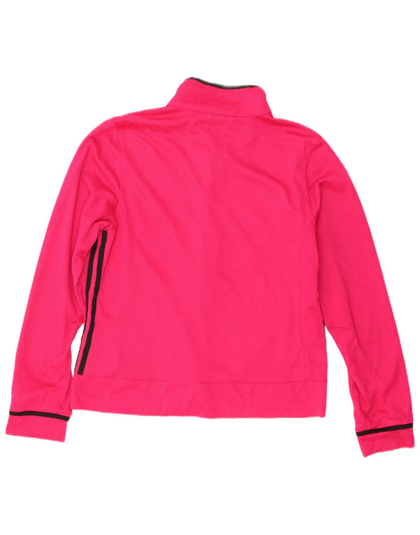 Adidas Womens Tracksuit Top Jacket UK 18 XL Rosa Poliéster