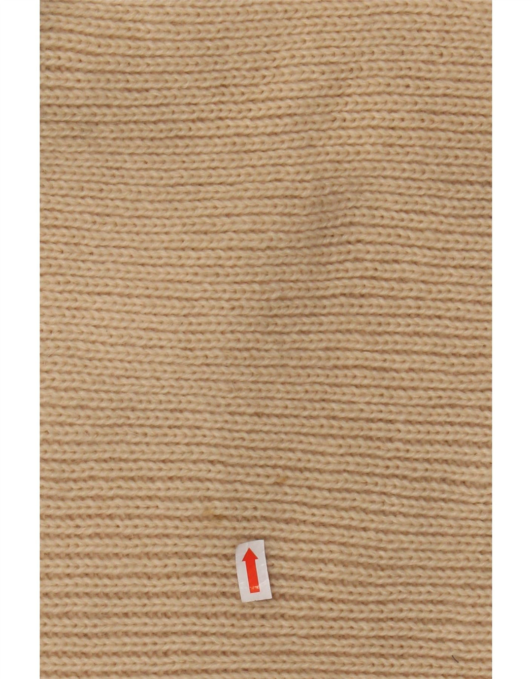 Suéter feminino VINTAGE com gola redonda Reino Unido 12 acrílico listrado bege médio