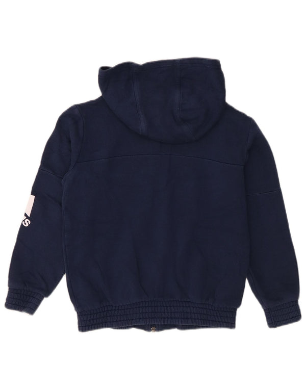 Suéter Adidas Boys Graphic Zip com capuz 9-10 anos azul marinho algodão