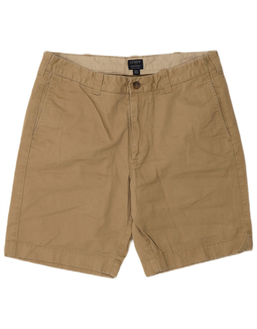 J. Crew Mens Gramercy Chino Shorts W33 Algodão Bege Médio
