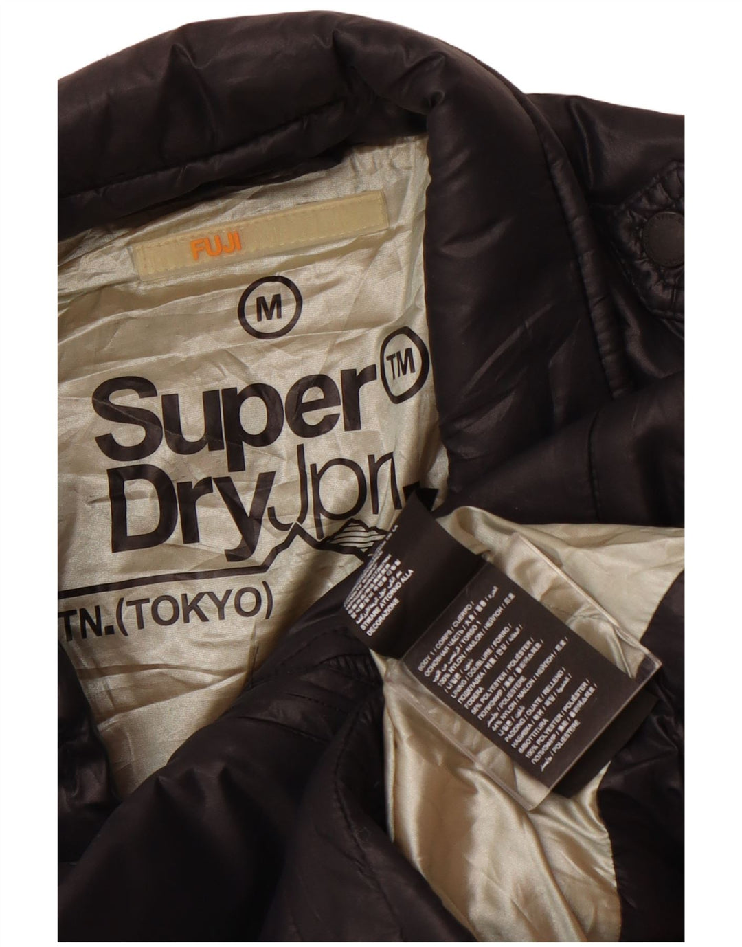 Jaqueta corta-vento feminina SUPERDRY Reino Unido 12 médio preto nylon
