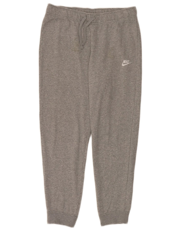 Calça de treino feminina Nike Joggers UK 14 grande cinza algodão esportivo