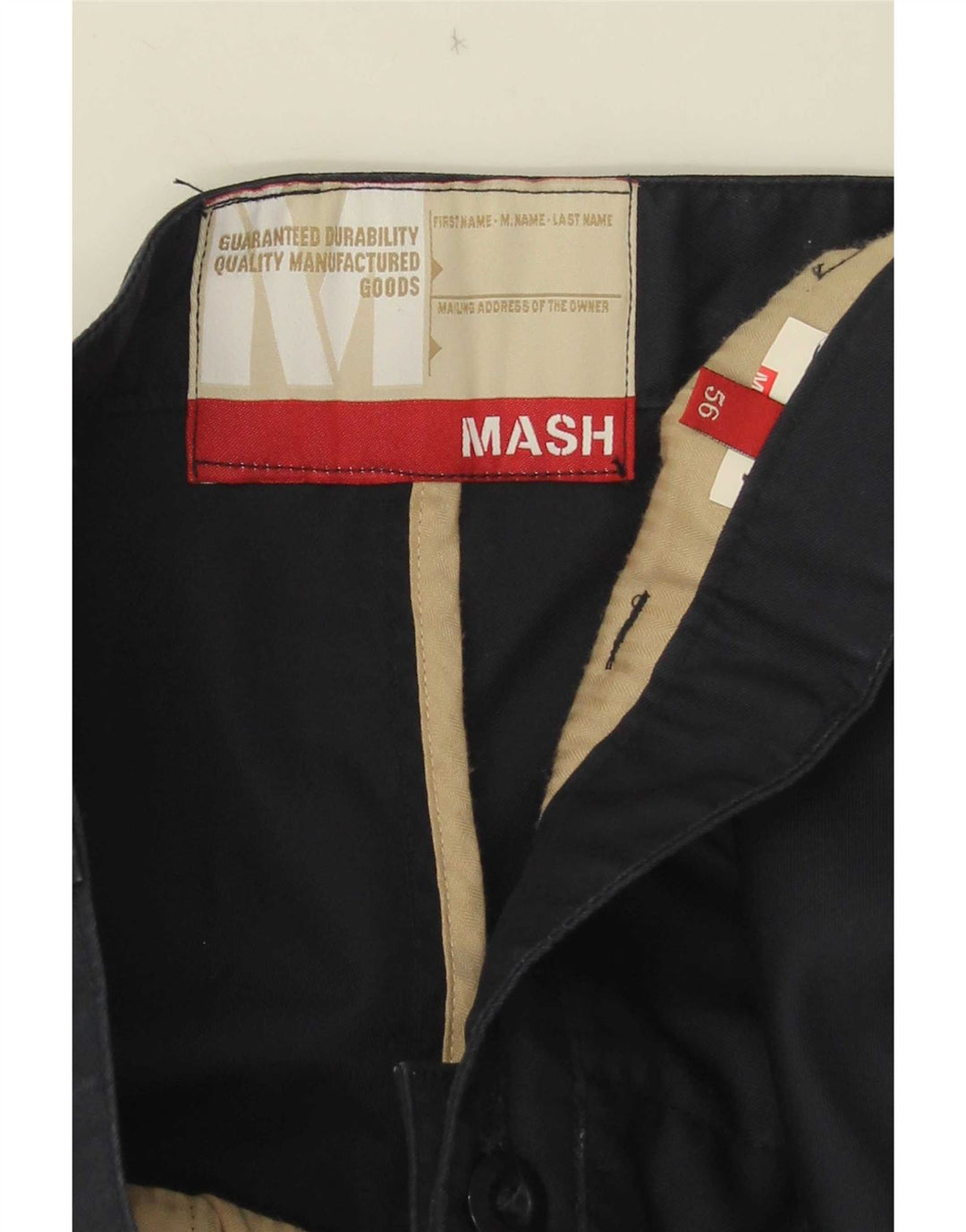 Calça Chino Masculina Mash Reta W38 L30 Azul Marinho