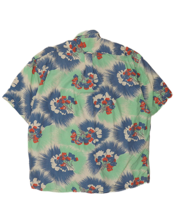 Camisa masculina UNIFORM manga curta XL algodão floral verde