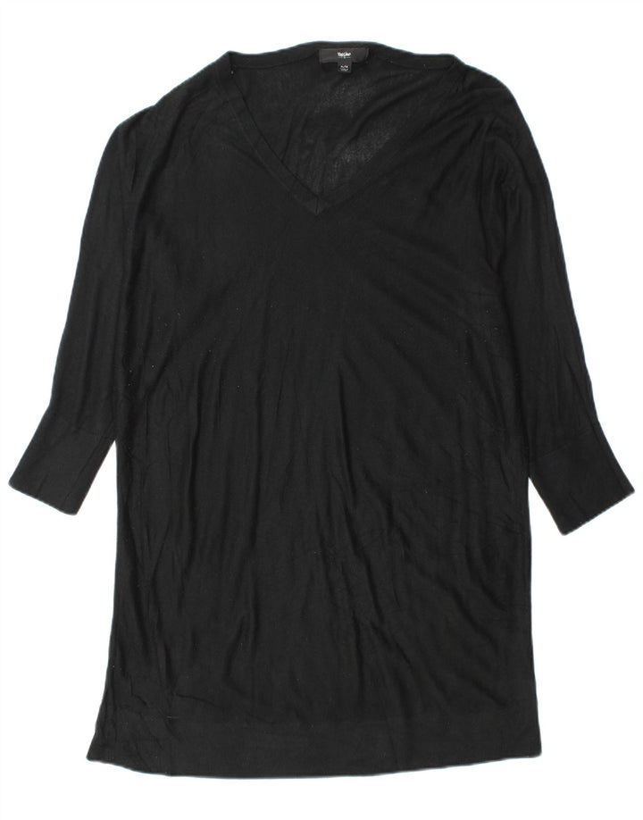 MOSSIMO Vestido feminino manga comprida Batwing Jumper UK 18 XL preto acrílico