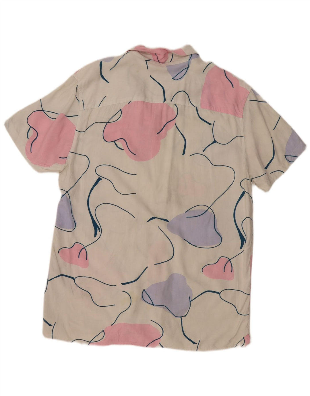 Camisa masculina de manga curta com padrão abstrato Jack & Jones Comfort Fit XL branca