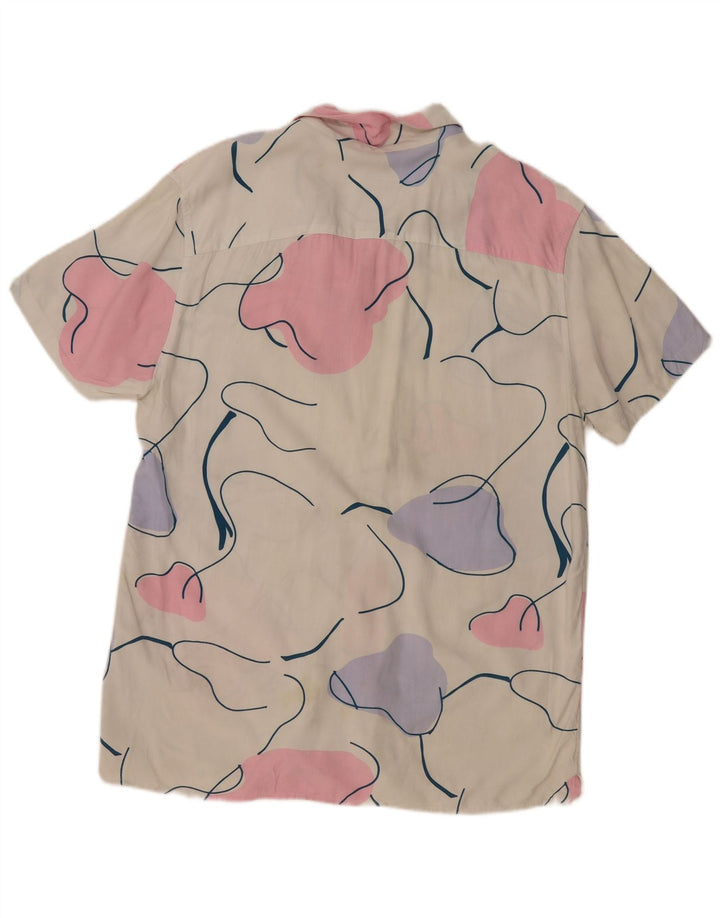 Camisa masculina de manga curta com padrão abstrato Jack & Jones Comfort Fit XL branca