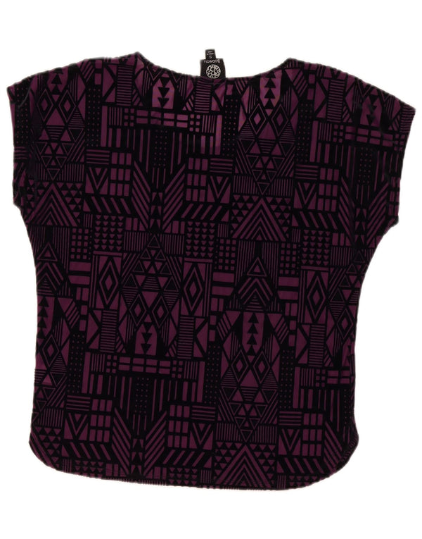 Blusa feminina Bobedu Top UK 10 poliéster geométrico roxo pequeno