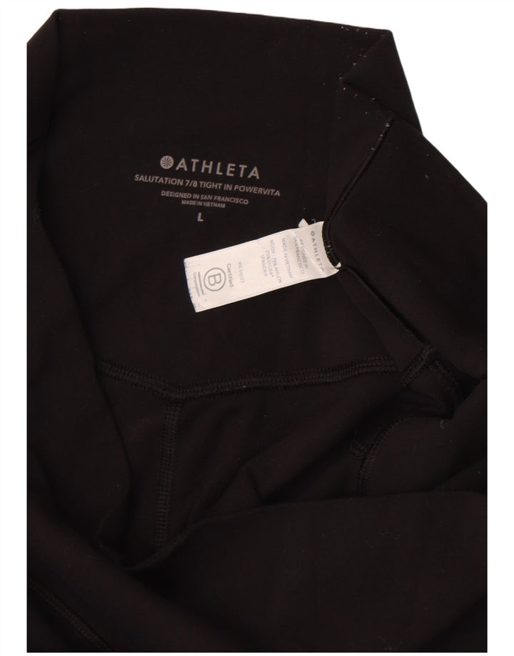 Leggings capri femininas Athleta Reino Unido 16 grande nylon preto