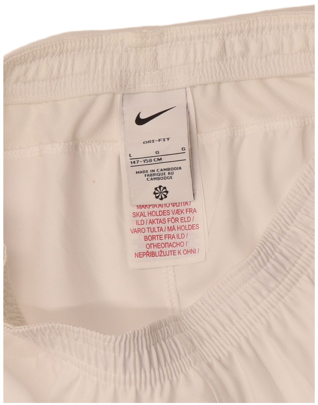 NIKE Boys Dri Fit Sport Shorts 12-13 anos grande poliéster branco