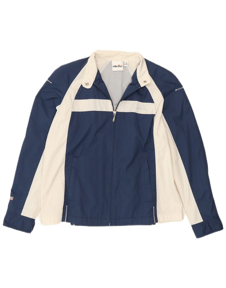 Ellesse Womens Tracksuit Top Jacket UK 12 Médio Azul Marinho Colourblock