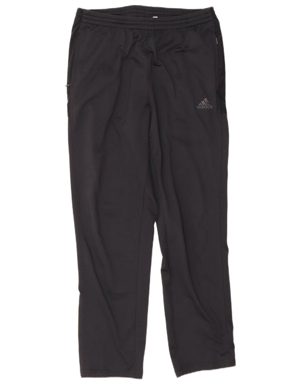 Calças de treino masculinas Adidas UK 42/44 poliéster preto grande