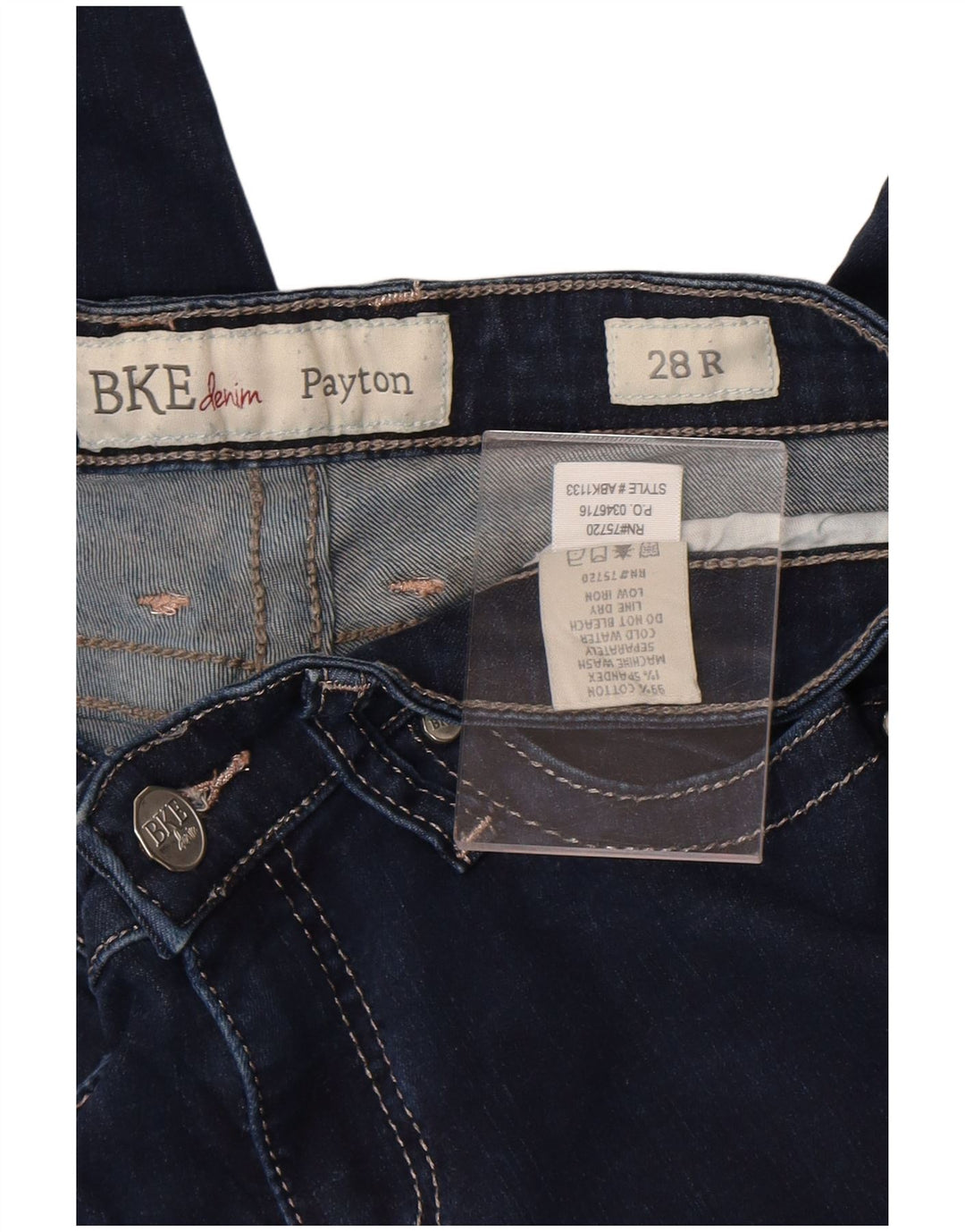 Calça jeans feminina BKE Payton Regular Fit Bootcut W28 L31 azul marinho algodão