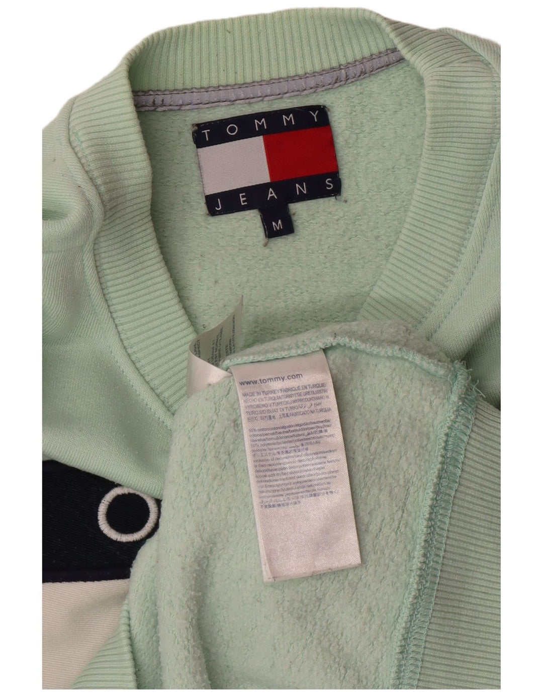 TOMMY HILFIGER Suéter gráfico masculino de algodão verde médio