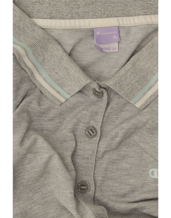 Camisa polo feminina Champion Heritage Fit XL cinza