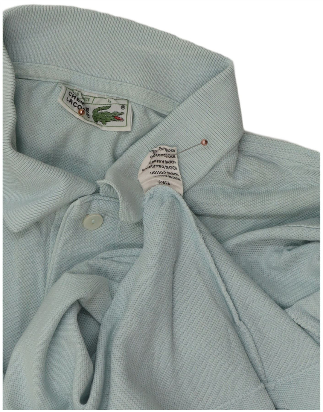 Camisa polo masculina Lacoste tamanho 4 médio algodão turquesa