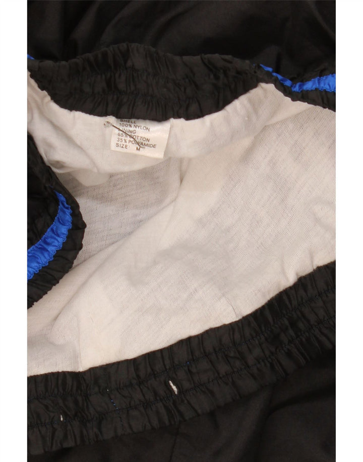 Calça de treino masculina vintage joggers médio preto colorblock nylon
