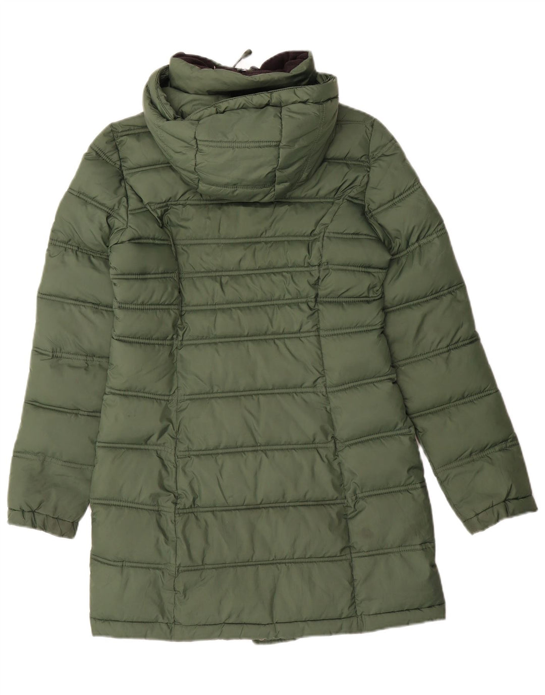 Casaco acolchoado com capuz feminino Superdry UK 6 XS verde poliéster