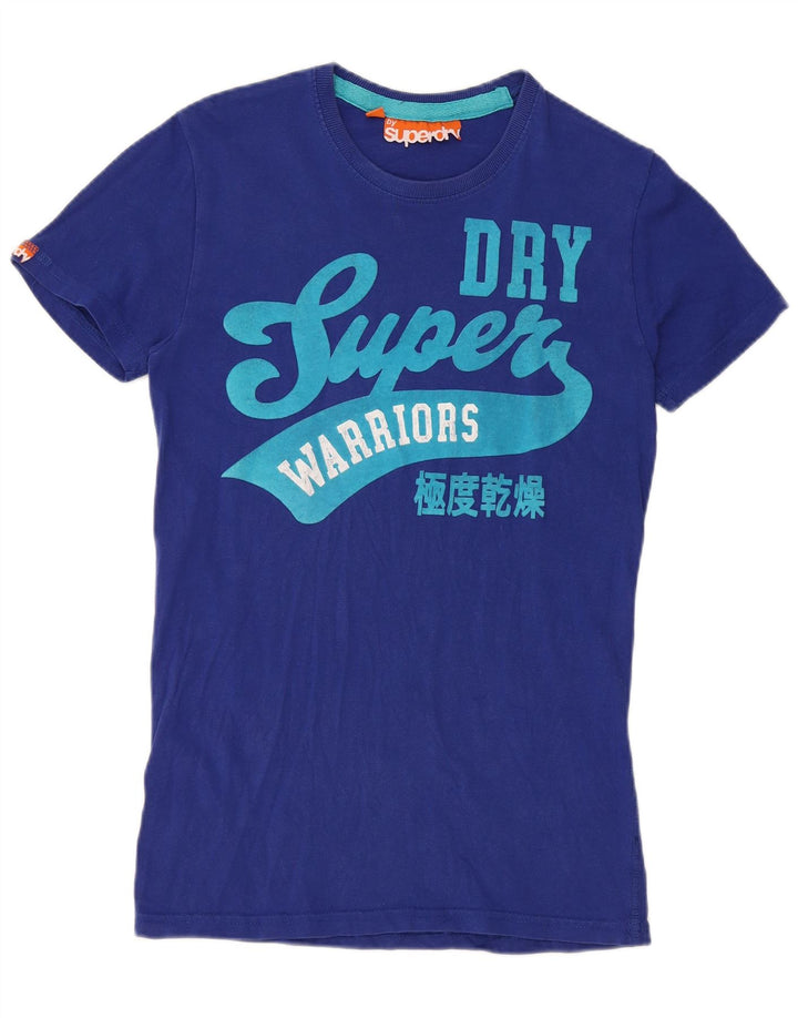 Superdry camiseta masculina gráfica top pequeno azul algodão