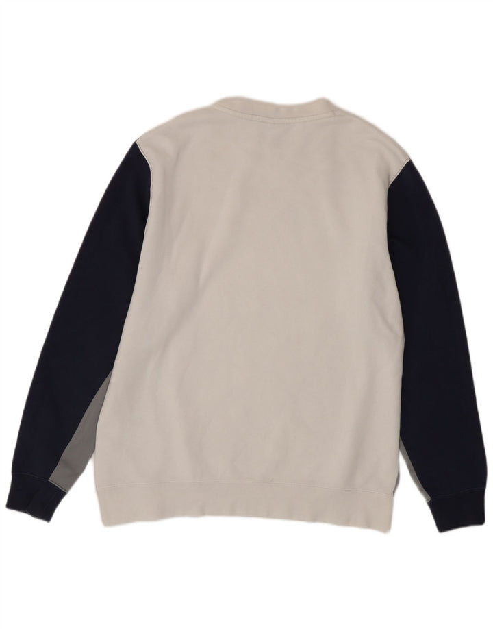 Moletom gráfico masculino Nike Jumper grande branco colorblock algodão