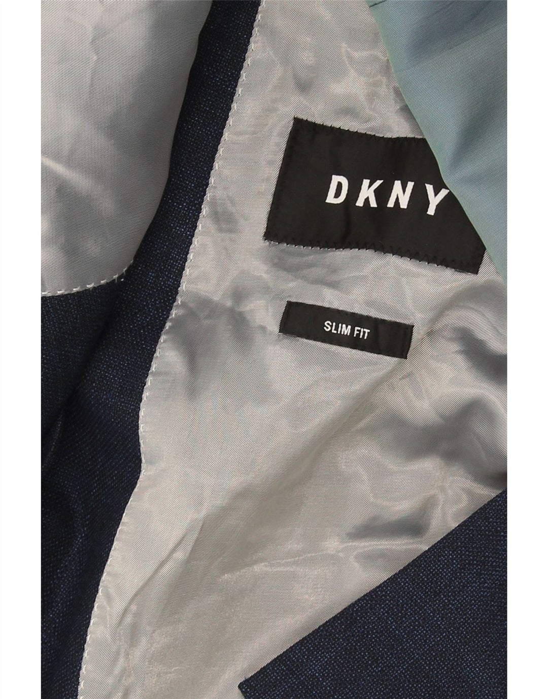 Jaqueta blazer masculina Dkny com 2 botões Slim Fit UE 54 2XL lã azul marinho