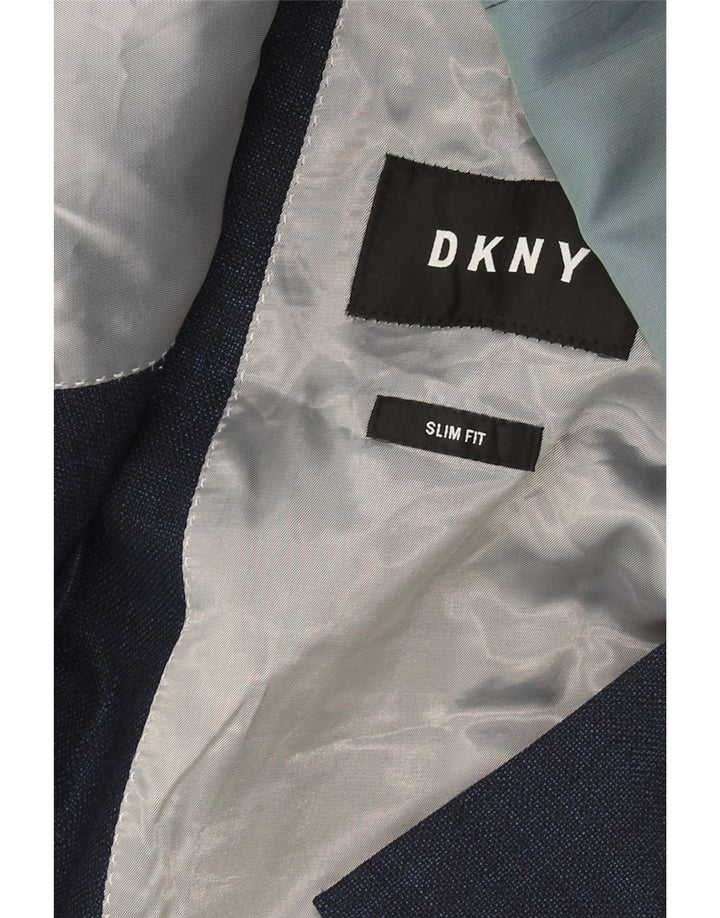 Jaqueta blazer masculina Dkny com 2 botões Slim Fit UE 54 2XL lã azul marinho