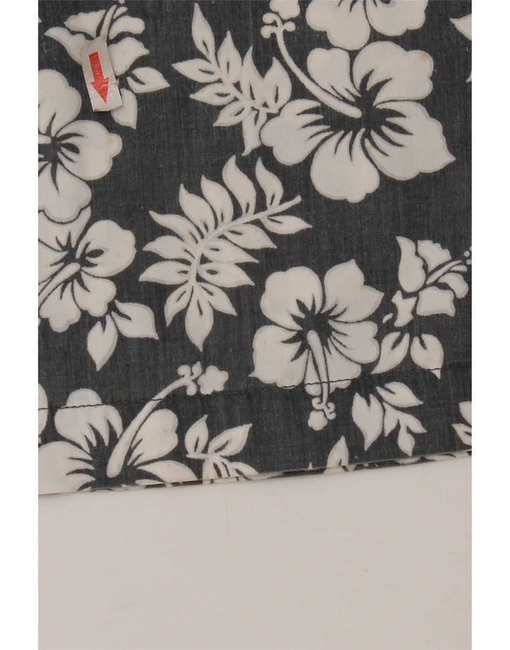 Camisa masculina de manga curta Kappa grande poliéster floral cinza
