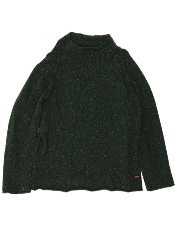 Suéter feminino Gas com gola tartaruga Reino Unido 20 2XL lã manchada verde