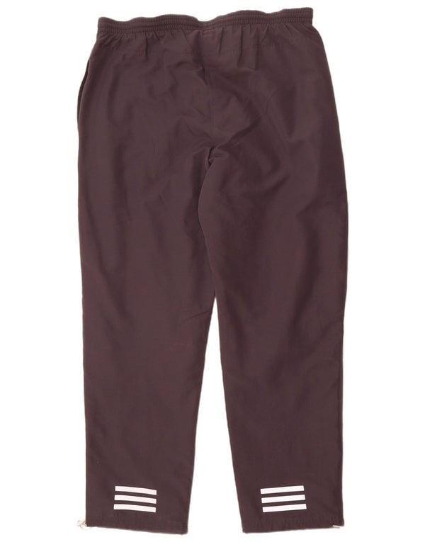 Calças de treino masculinas Adidas UK 42/44 poliéster cinza grande