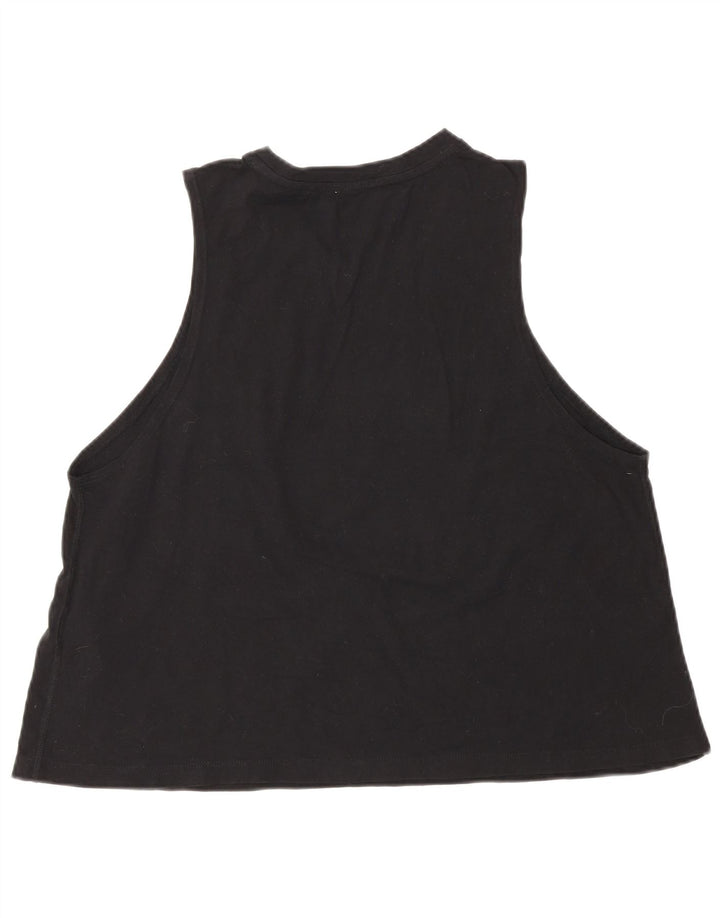 Dkny Womens Graphic Vest Top UK 16 Grande Algodão Preto