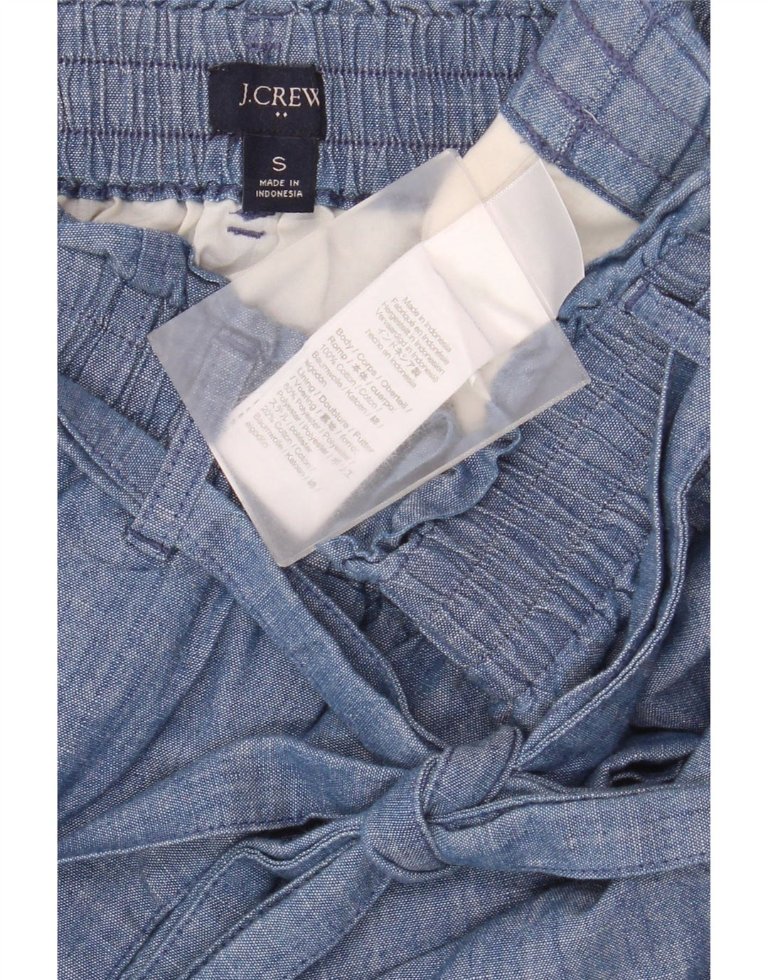 J. Crew saia evasê feminina pequena W30 algodão azul