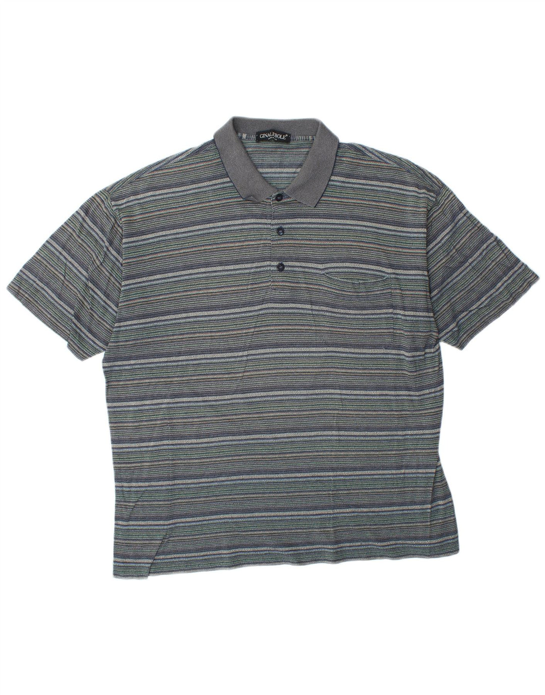 Camisa pólo masculina Ginalebole XL listrada azul