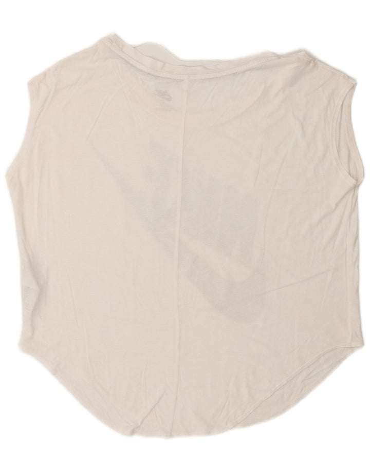 NIKE Womens Oversized Graphic Vest Top UK 14 Medium White Cotton