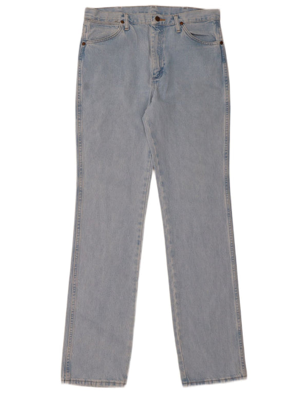 Wrangler Mens Straight Jeans W34 L36 Azul Algodão