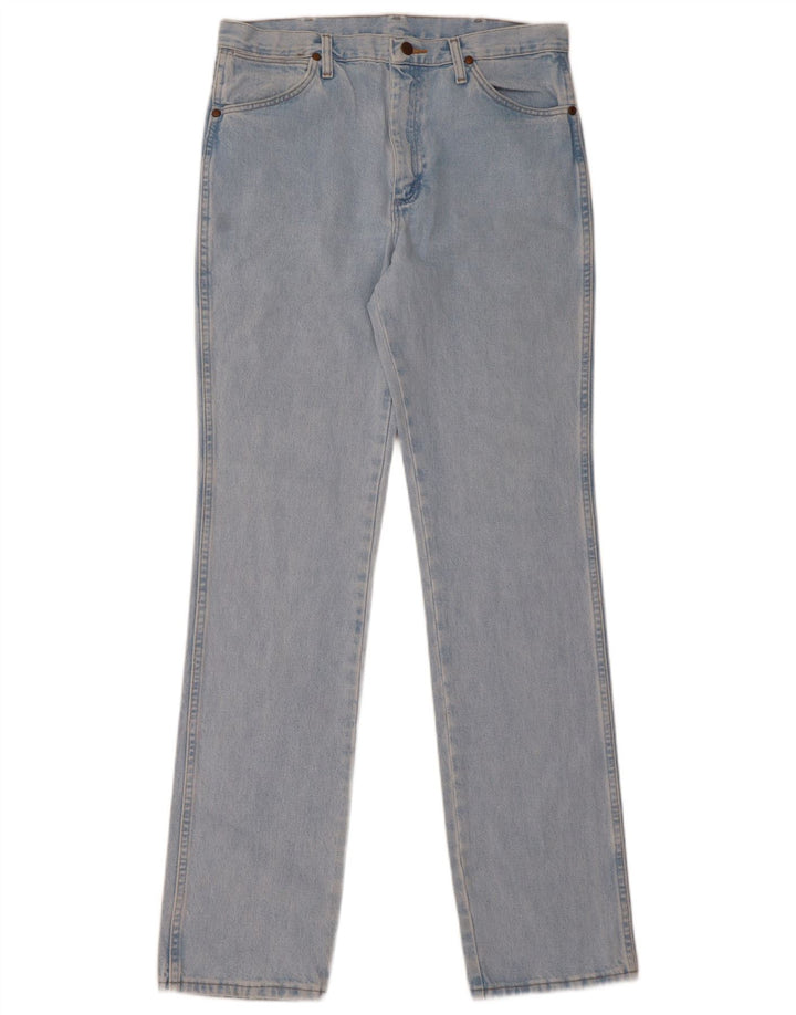 Wrangler Mens Straight Jeans W34 L36 Azul Algodão