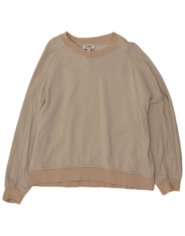 Cos moletom feminino jumper UK 14 médio bege poliamida