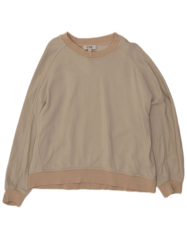 Cos moletom feminino jumper UK 14 médio bege poliamida