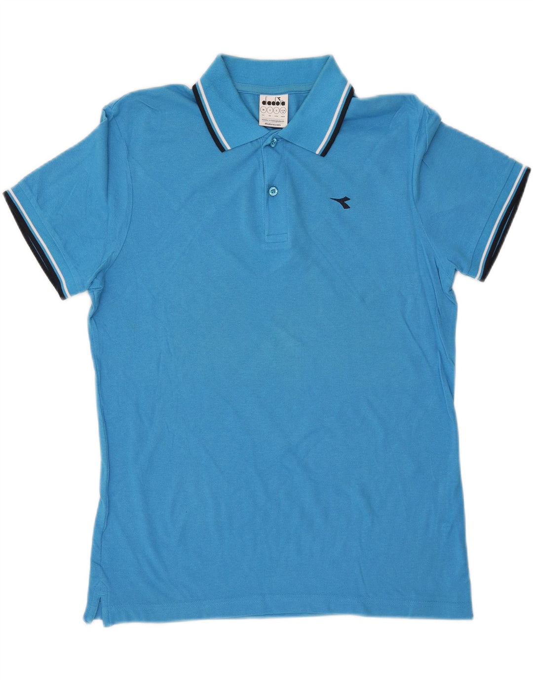 Camisa polo masculina DIADORA pequena algodão azul