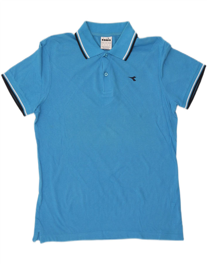 Camisa polo masculina DIADORA pequena algodão azul