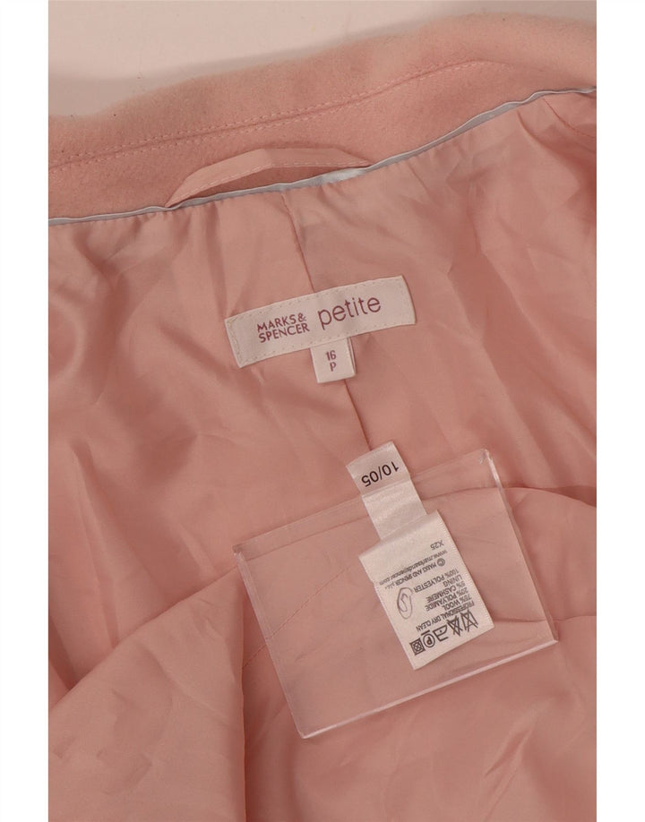 Sobretudo feminino Marks & Spencer UK 16 grande lã rosa