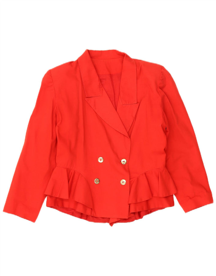 Jaqueta blazer feminina vintage com peito duplo Reino Unido 14 vermelho médio